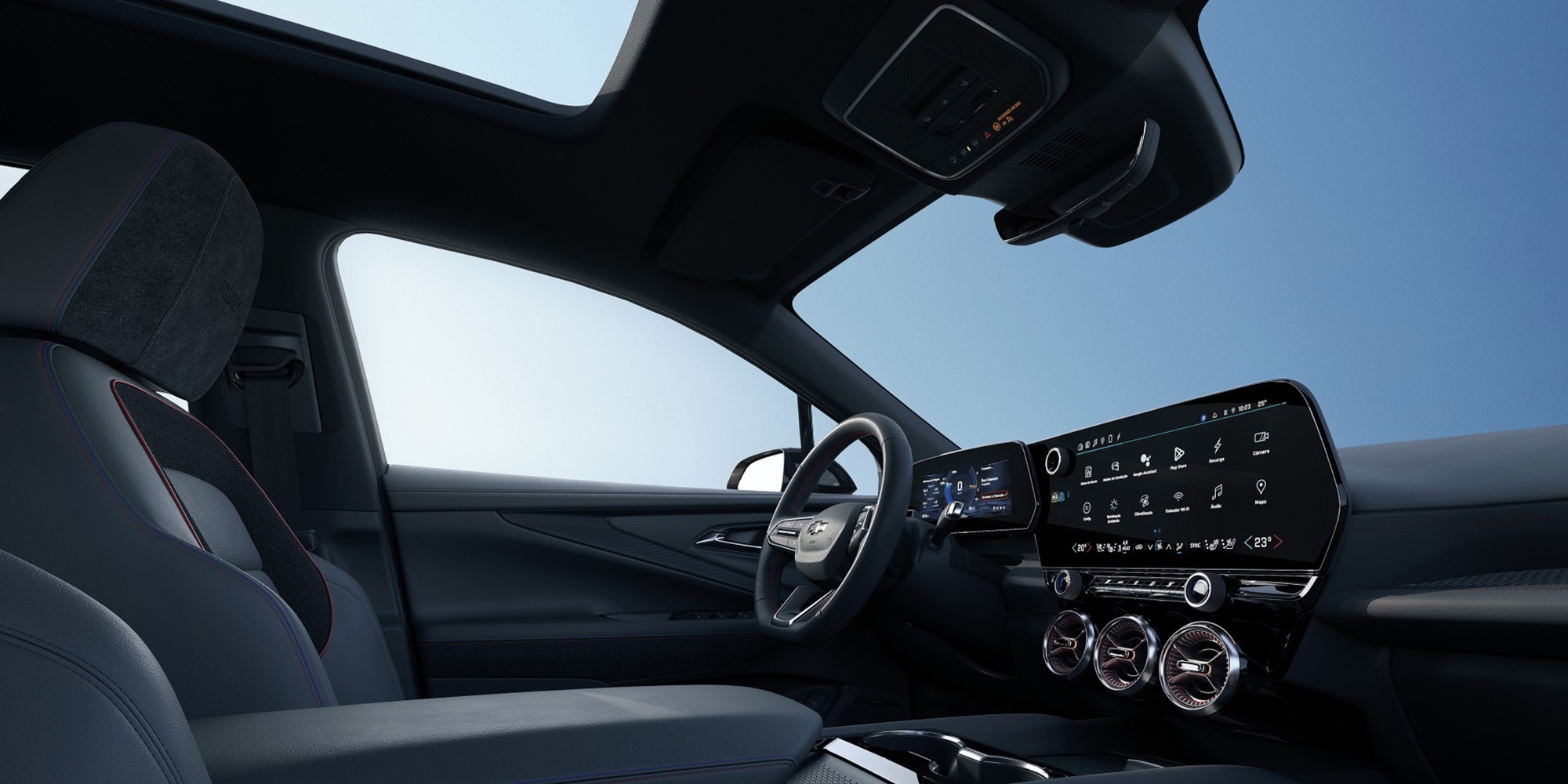A SUV Blazer EV RS conta com um grande espaço interno com design de ultima geração